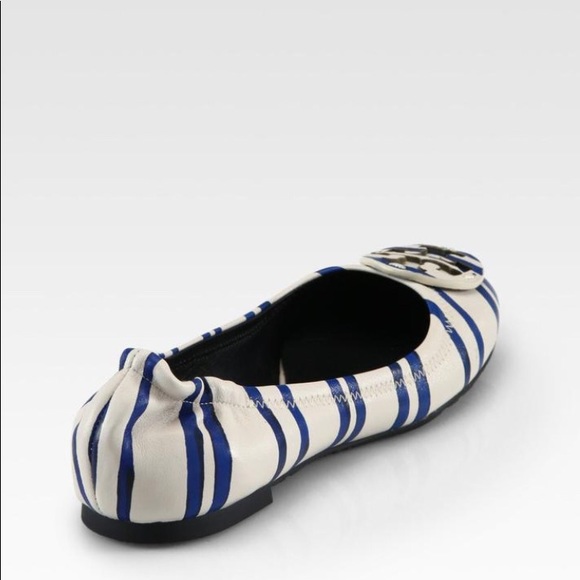 Tory Burch Blue/white striped Reva flats - Picture 2 of 2